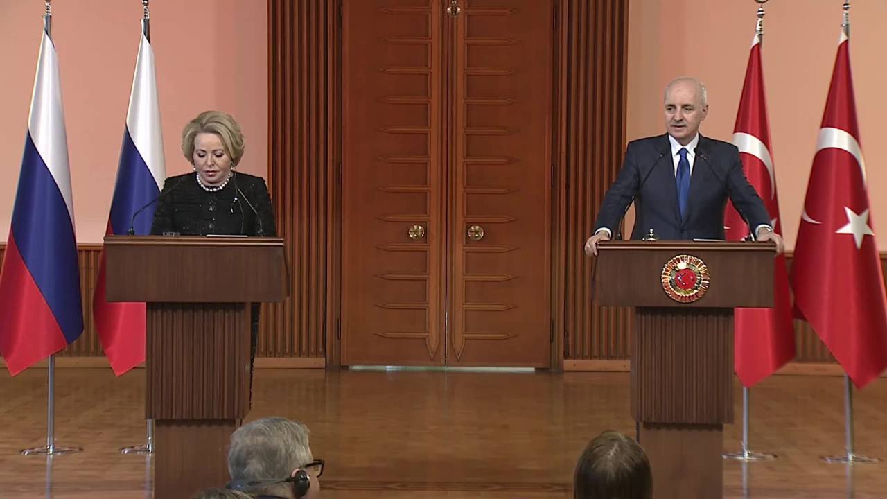 Tbmm Başkanı Kurtulmuş, Rus Mevkidaşı Matviyenko İle Tbmm'de Bir Araya Geldi
