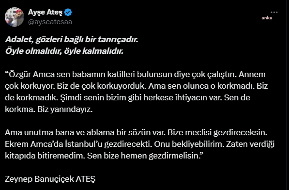 Ayşe Ateş, İmamoğlu İçin ''Dayanışma Sandığı''nda Oy Kullandı, Kızının Özel'e Yazdığı Mektubu Paylaştı