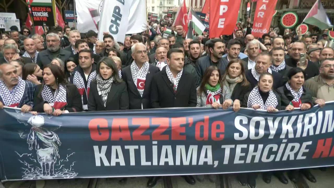 Chp’nin İstanbul'daki Filistin Yürüyüşüne Polis Engeli