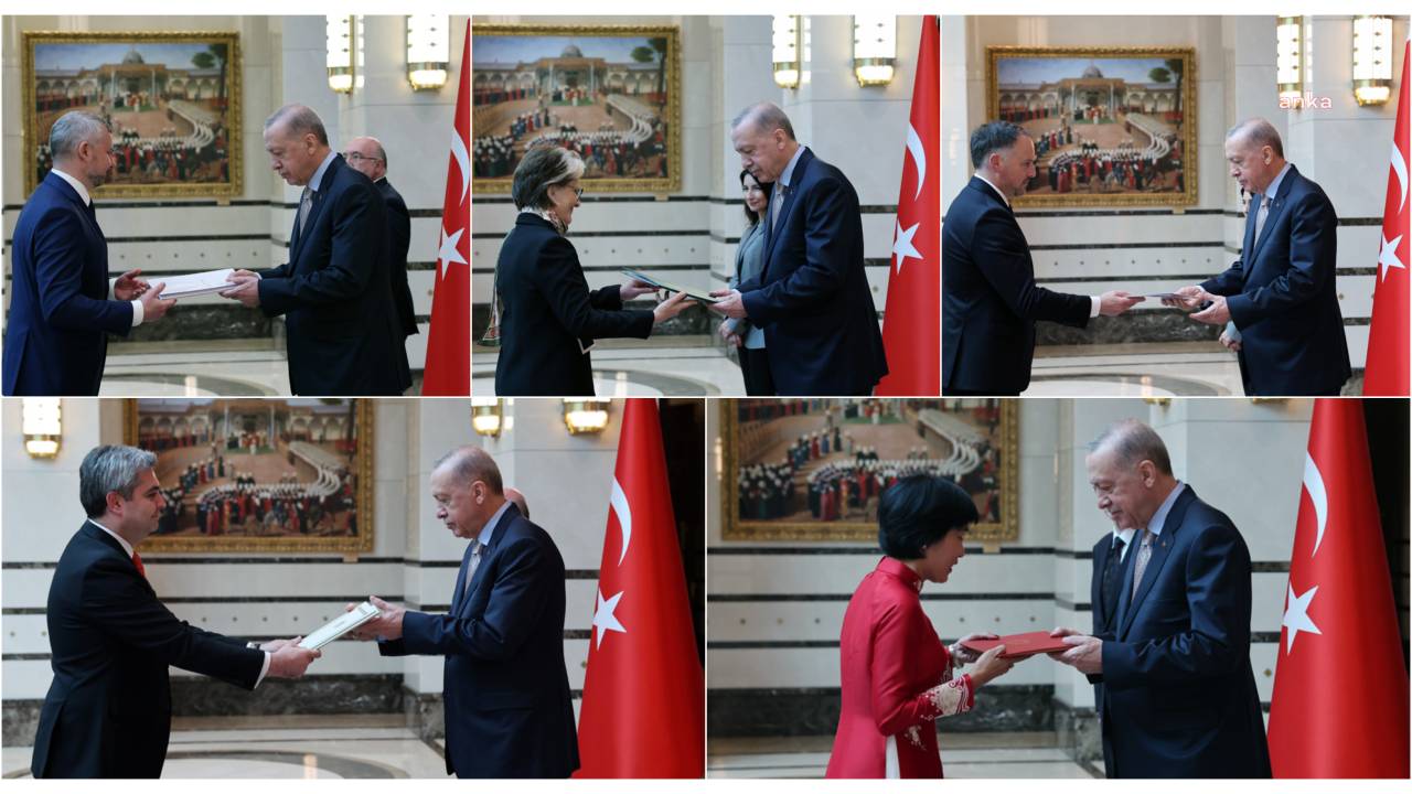 Beş Ülkenin Büyükelçisi, Cumhurbaşkanı Erdoğan'a Güven Mektuplarını Sundu