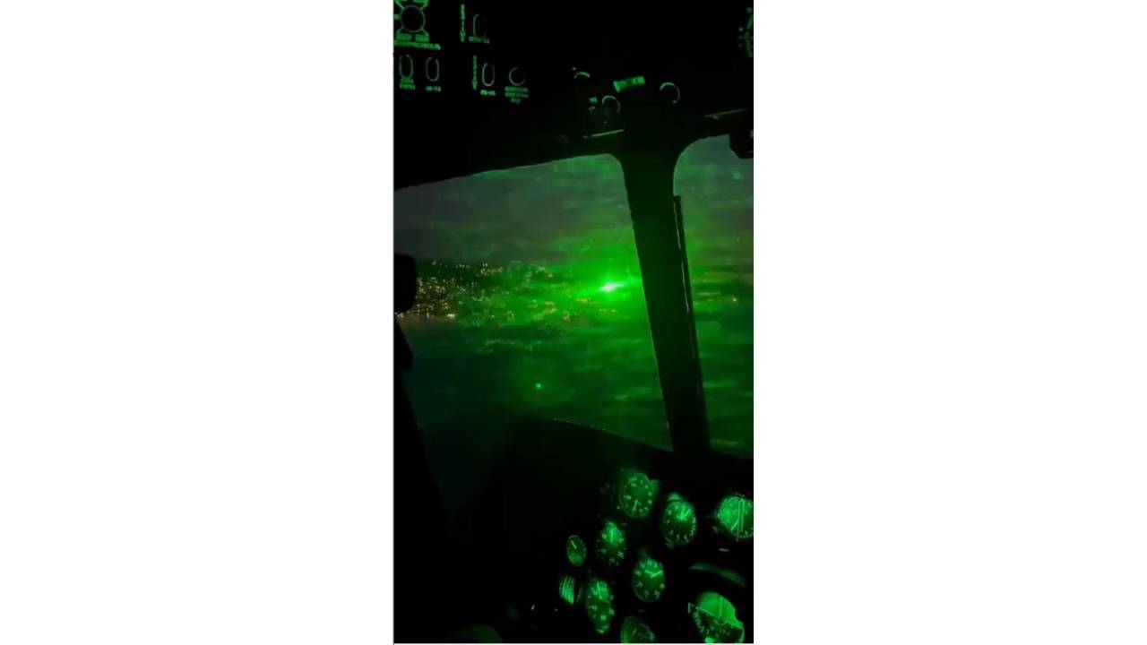 Yangın Söndürme Helikopterine Tutulan Lazer; Kamerada