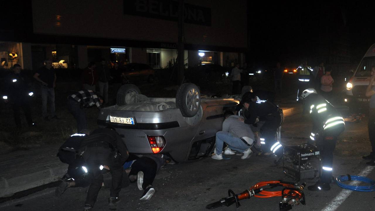 Tekirdağ'da Otomobil Takla Attı; 6 Yaralı