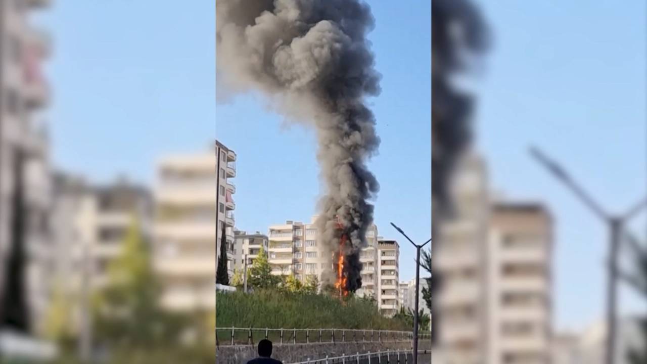 Baz İstasyonunun Alev Topuna Döndüğü Anlar Kamerada