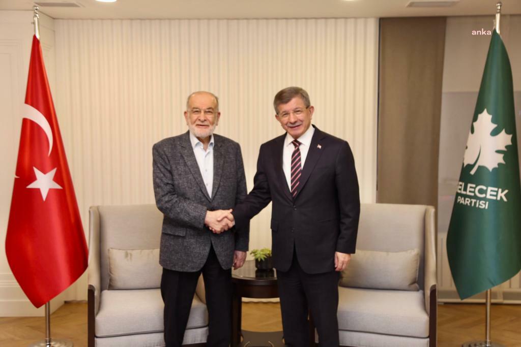 Saadet Partisi Genel Başkanı Karamollaoğlu, Gelecek Partisi Genel Başkanı Davutoğlu'nu Ziyaret Etti