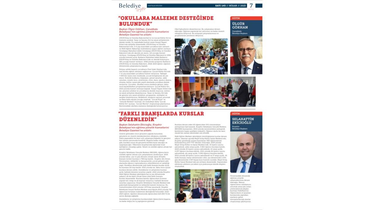 Kırşehir Belediye Başkanı Ekicioğlu, Eğitime Yönelik Hizmet, Proje Ve Politikalarını Anlattı