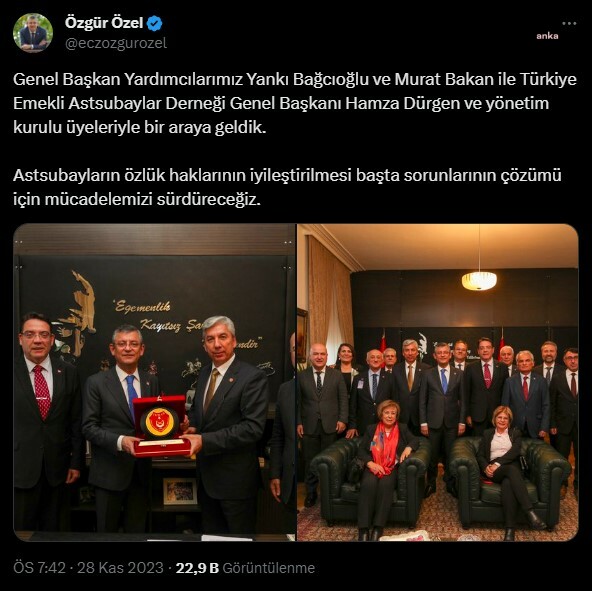 Özgür Özel, Türkiye Emekli Astsubaylar Derneği Üyeleriyle Meclis'te Bir Araya Geldi