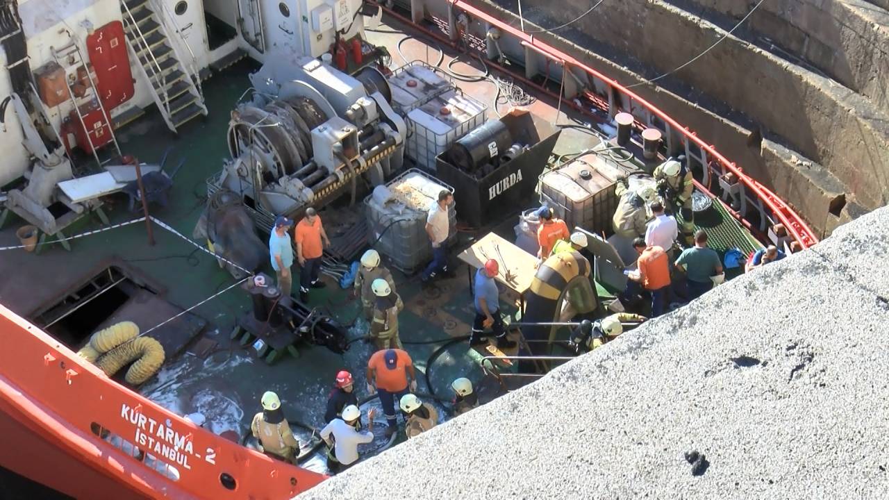 Haliç Tersanesi’nde Yakıt Tankı Tamir Edilirken Yangın Çıktı