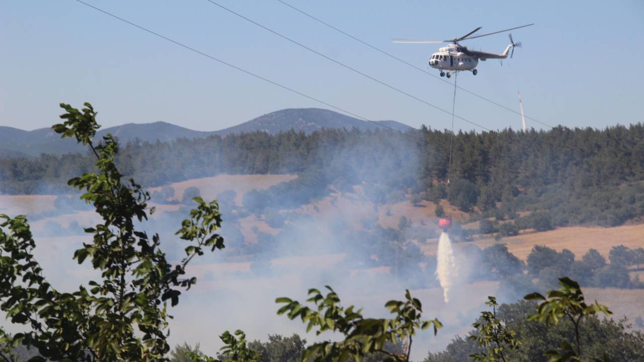 Tarım Arazisinde Çıkan Yangın Makiye Sıçradı, Alevler Gölete Gelince Durdu