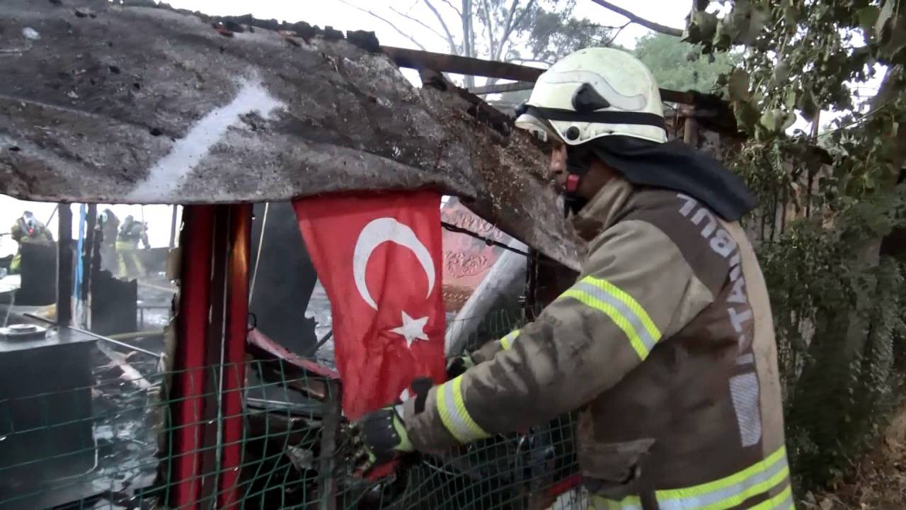 Avcılar'da Alev Alev Yanan Restorandan Yavru Köpeğin Kurtuluşu