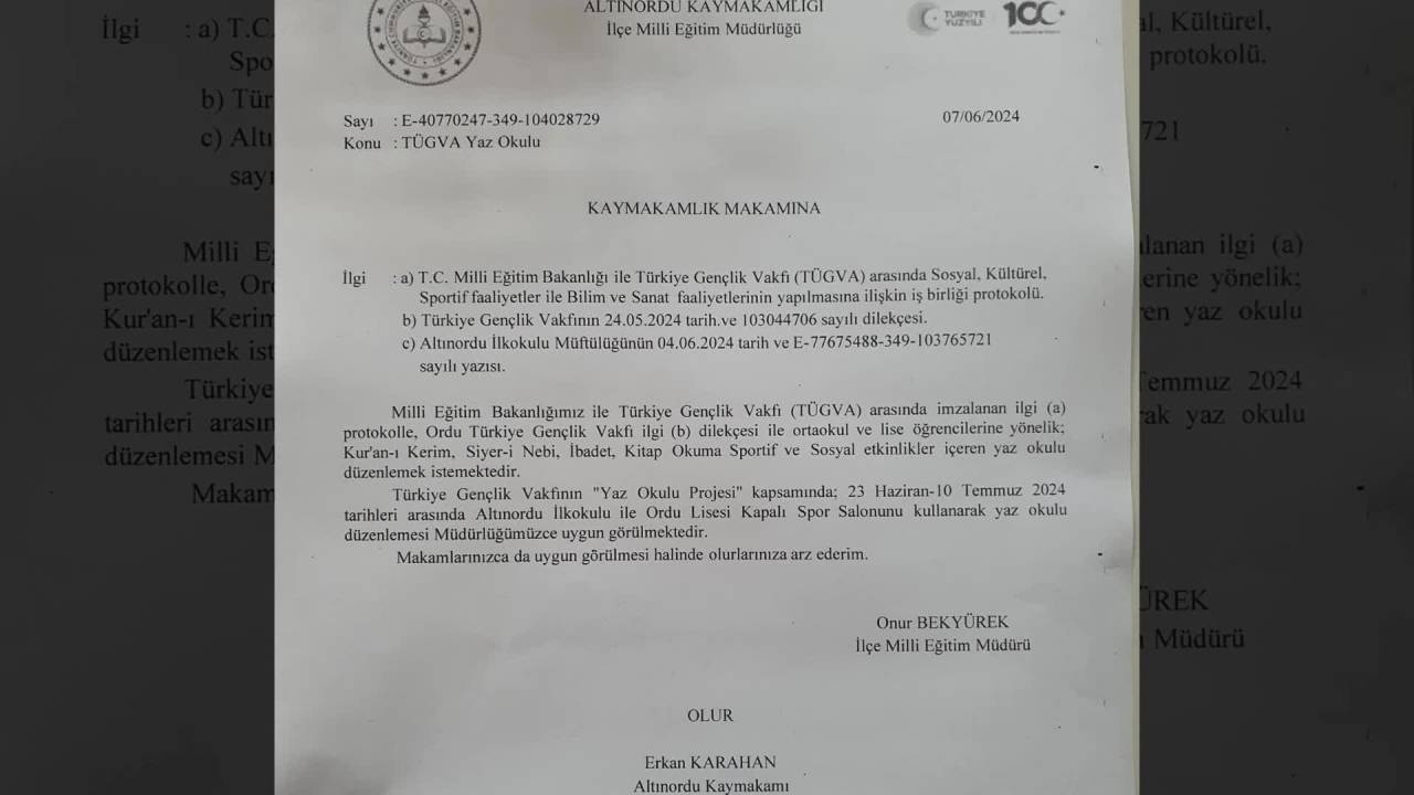 Mustafa Adıgüzel, Tügva'nın Altınordu İlkokulu'nda Yaz Okulu Açmasına Tepki Gösterdi